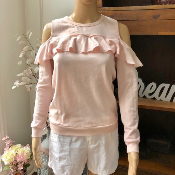 🌸Super Cute Light Pink Cold Shoulder Sweatshirt - Picture 6 of 6